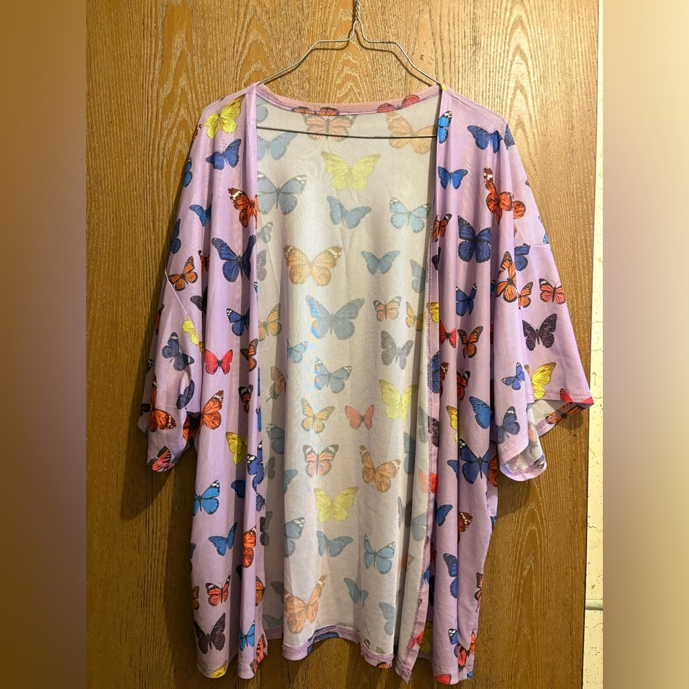 SHEIN Colorful Butterfly Print Kimono